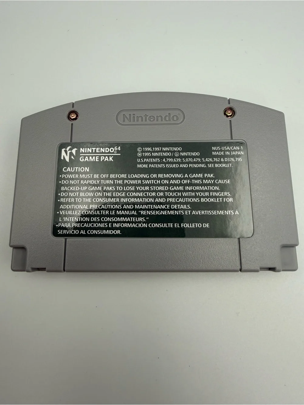 Nintendo Carmageddon 64 Cartridge - Gray Label Art